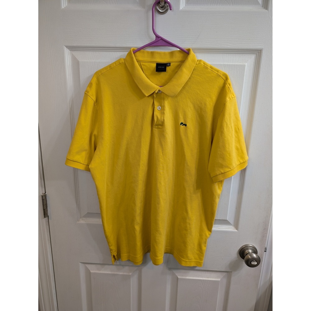 Arturo Calle Polo Shirt Mens Yellow‎ Short Sleeve Cotton Logo - Size XXL